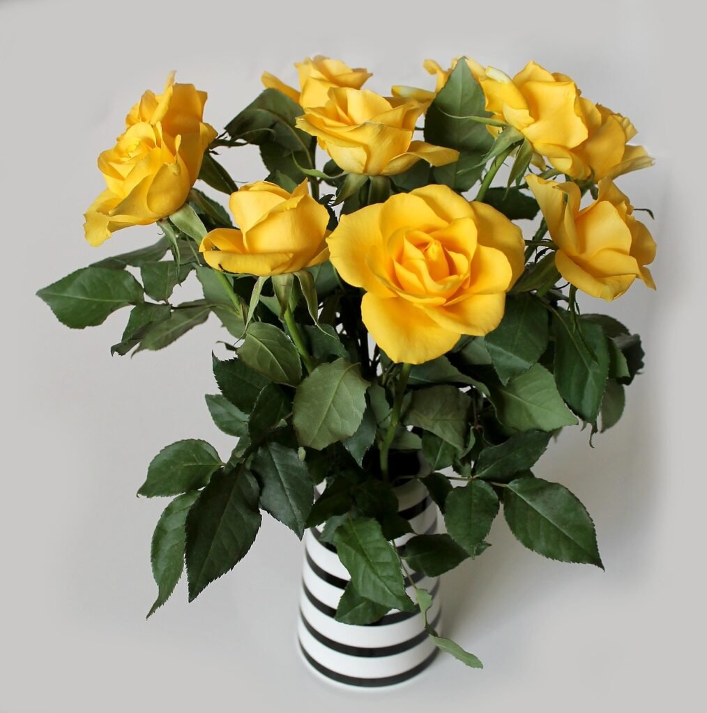 roses, bouquet, yellow, beautiful, decoration, easter